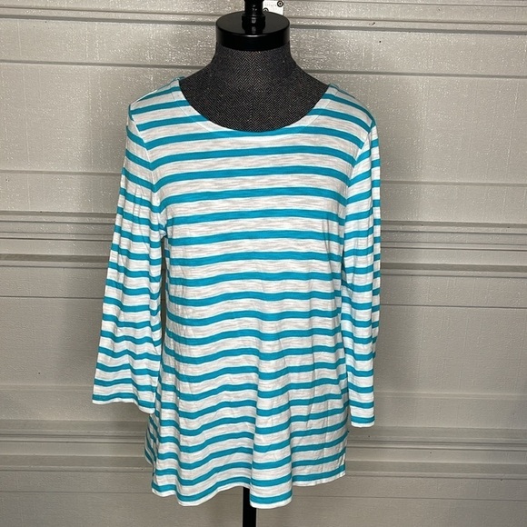 Chicos Size 1 Striped Top Small - Picture 1 of 5